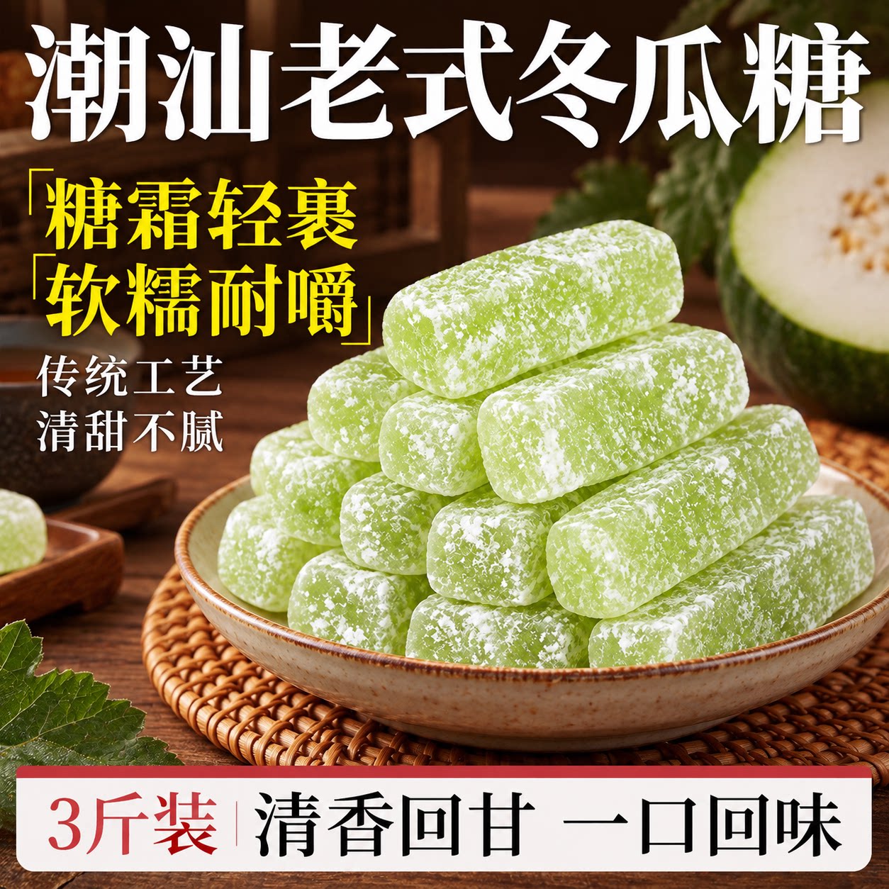 【高品质】正宗老式冬瓜糖官方旗舰店传统怀旧零食蜜饯营养水果干