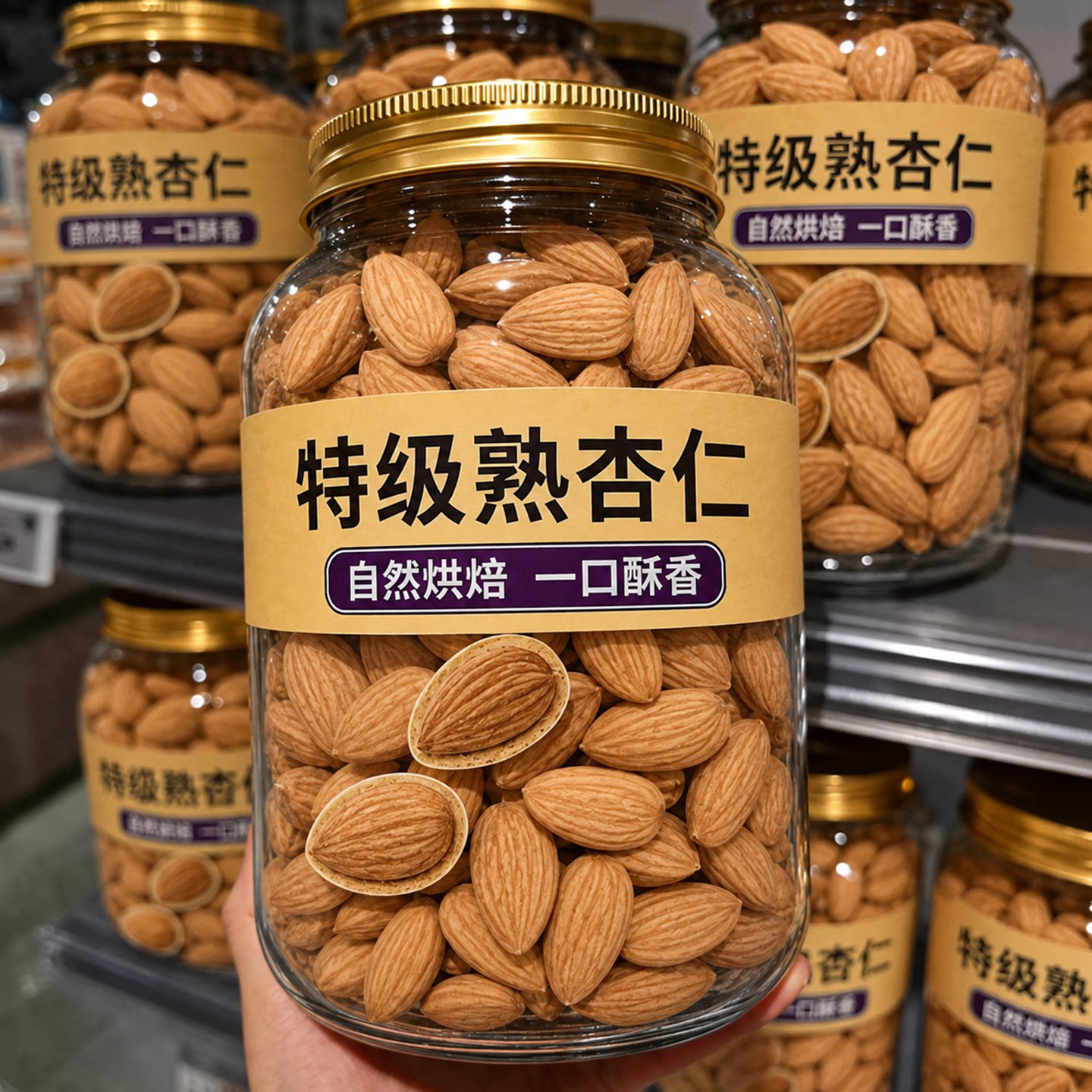 新货原味无添加去皮南杏仁图片