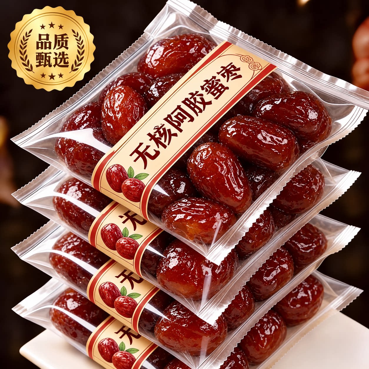 无核金丝阿胶蜜枣官方旗舰店独立包装软糯香甜枣女生休闲零食蜜饯