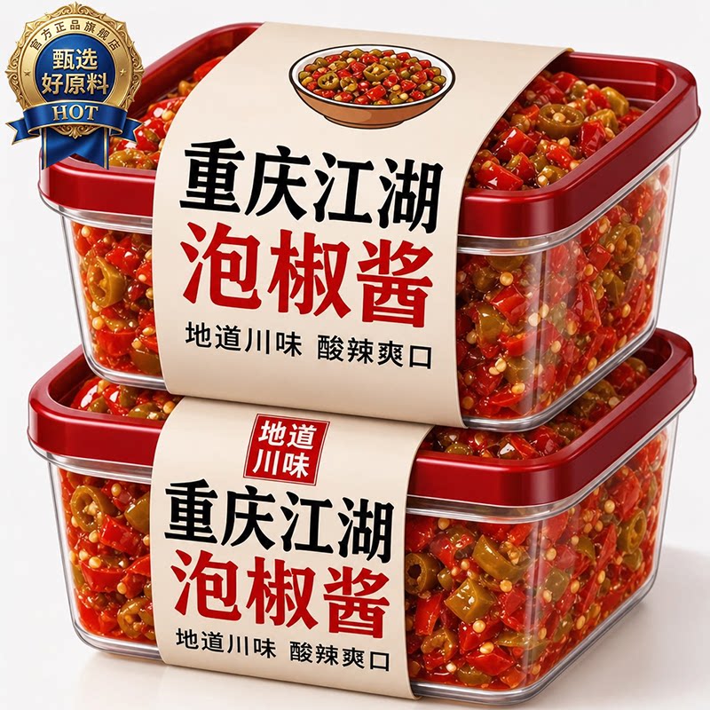 正宗重庆江湖泡椒酱官方旗舰店四川老坛炒下饭菜商用家用批发大桶图片