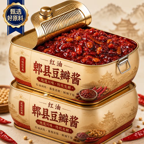 四川正宗郫县豆瓣酱红油豆瓣酱炒菜川菜回锅肉家用调料官方旗舰店