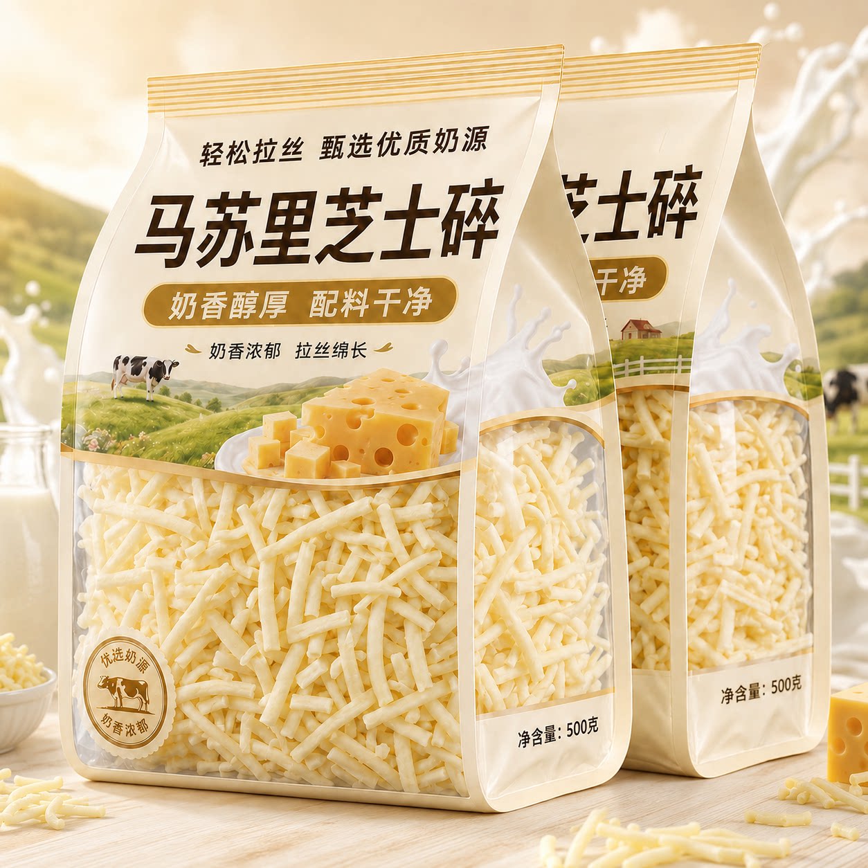 马苏里拉芝士碎专用儿童无添加奶酪条片披比萨家用烘焙官方旗舰店图片