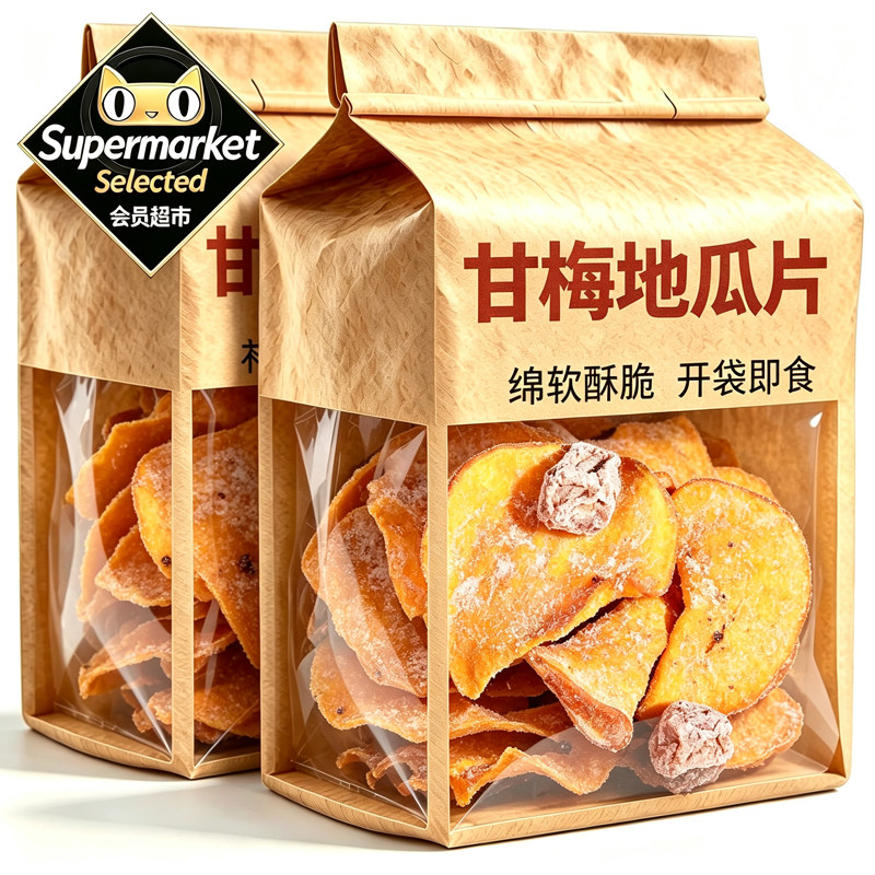 甘梅地瓜片官方旗舰店原切薄脆红薯片咸香酥脆儿童办公室休闲零食