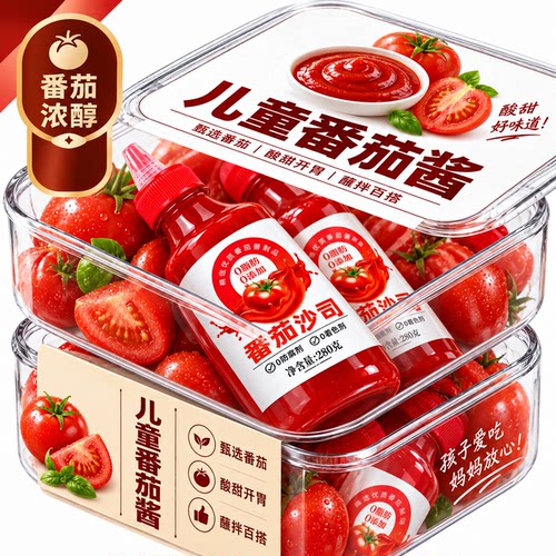 番茄酱儿童新疆番茄酱沙拉挤压瓶小包装官方旗舰店家用调味料组合