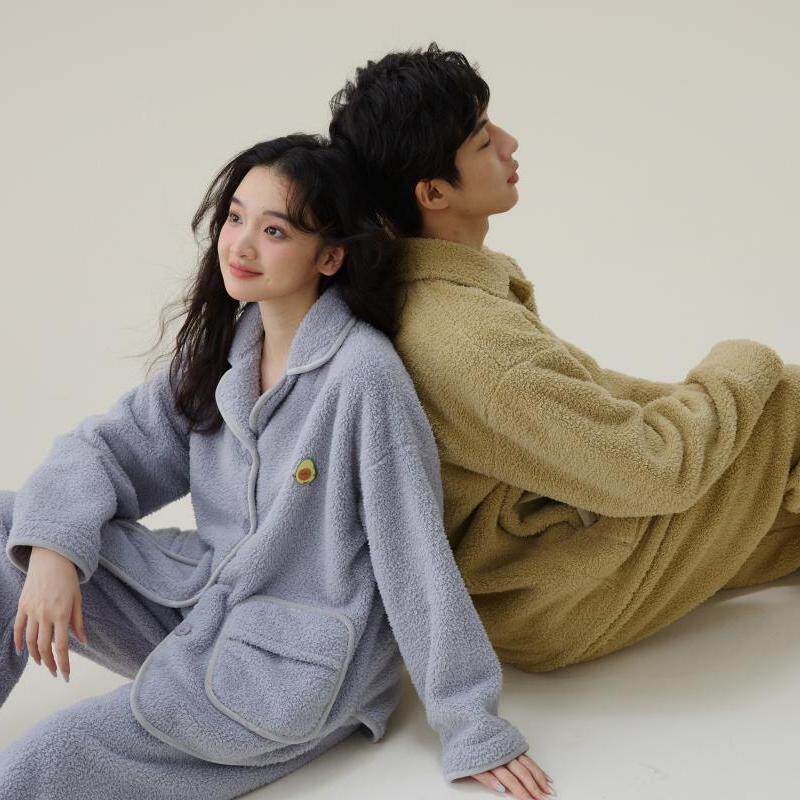 秋冬新款珊瑚绒睡衣套装