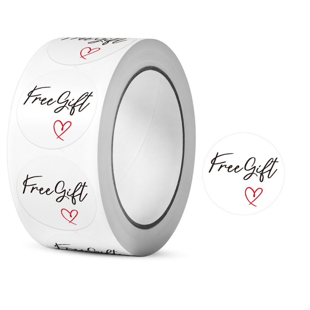 外贸5种颜色感谢赠品贴纸 Free Gift 礼物盒包装装饰不干胶标签