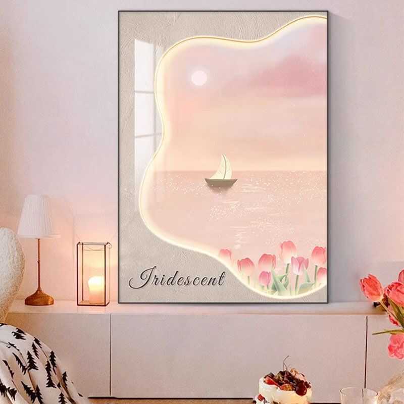 北欧ins奶油风客厅装饰画清新温馨壁画卧室床头摆画摆件餐厅挂画图片