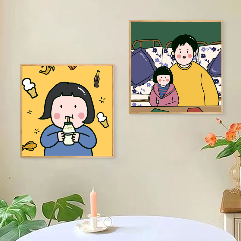 卡通儿童房装饰画温馨系可爱床头墙壁挂画房间桌面韩系ins风摆画图片