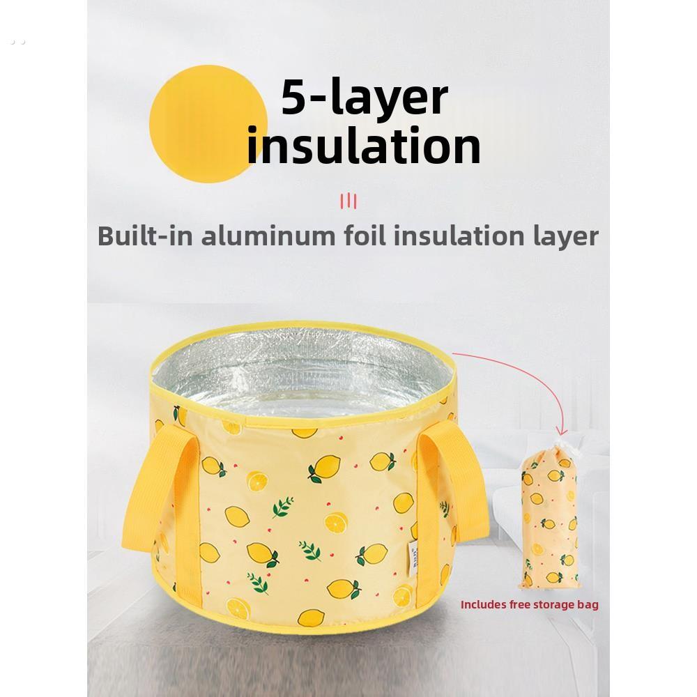 泡脚袋保温款便携式可折叠过小腿加高深水盆简易足浴袋子旅行水桶