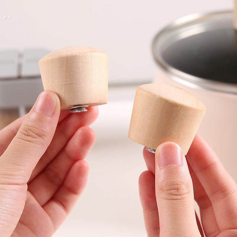 通用款玻璃锅盖原木把手顶帽配件顶珠盖子防烫头帽木质提手实木手