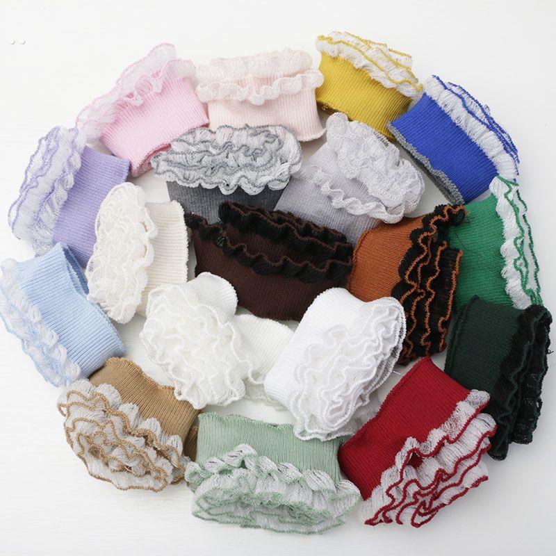 宽5CM针织弹力薄罗纹木耳波浪花边领口袖口装饰螺纹服装辅料