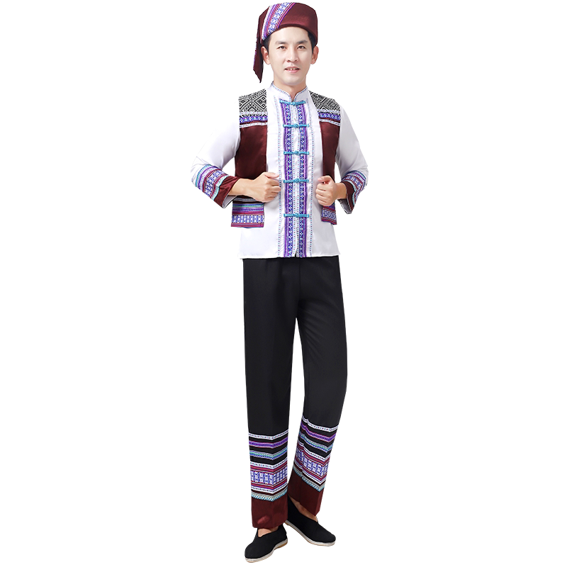 新款少数民族服装男侗族服饰土家族湘西苗族服装一整套舞台演出服