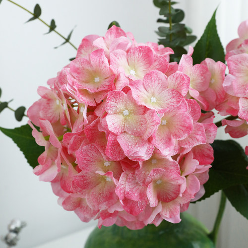 手感逼真绣球花仿真花束摆件