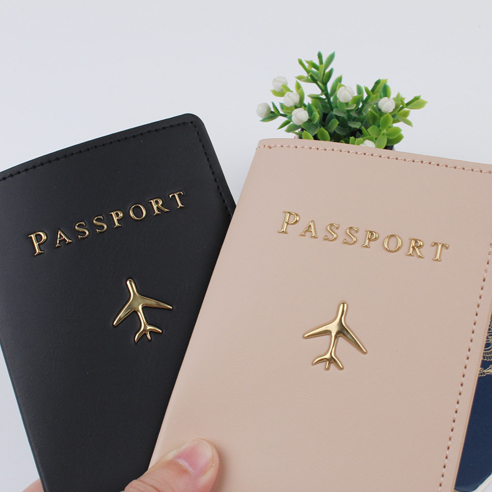 粉色皮质护照收纳包ins旅行证件护照夹护照本保护套可定LOGO