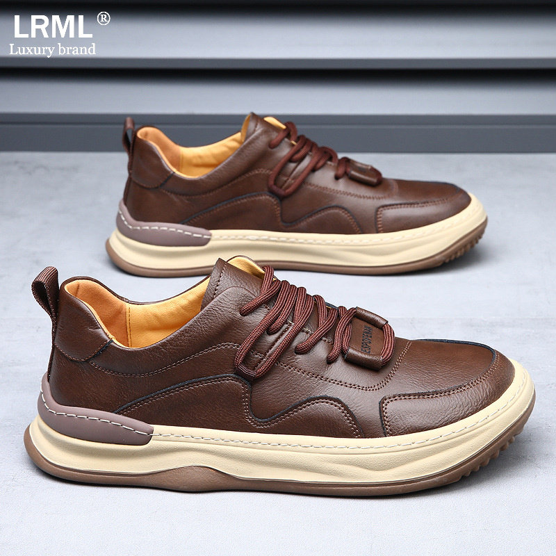 板鞋男2025春秋新款厚底轻便休闲鞋百搭真皮透气时尚舒适运动鞋,流行男鞋,单鞋,淘宝优惠券,粉丝福利购,淘宝优惠卷