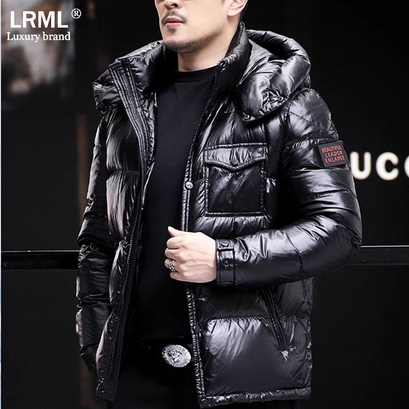 羽绒服男2025冬季新款高端短款加厚连帽面包服黑色防寒保暖外套