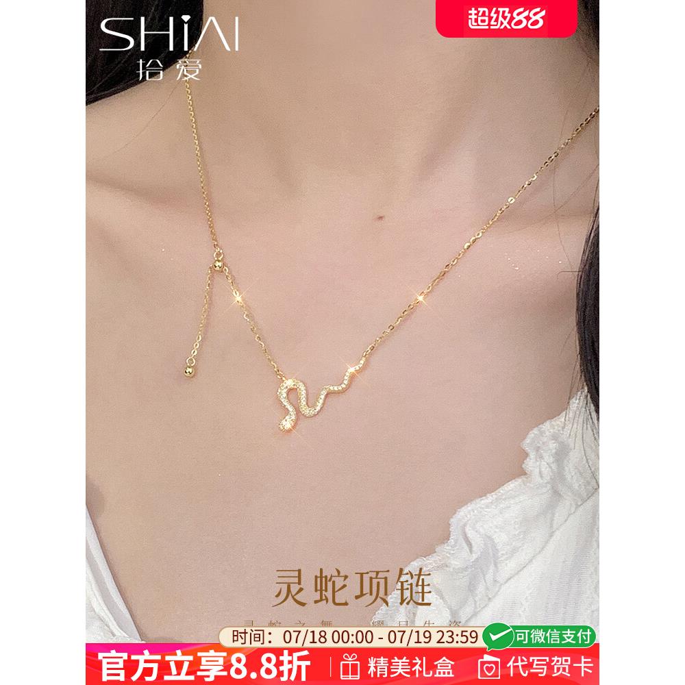 纯银灵蛇项链女款2025新款锁骨链高级感轻奢小众蛇形饰品生日礼物