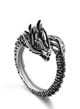 促销新款热卖复古中国风 戒指 型男式仿合金戒指 民族首饰 龙款