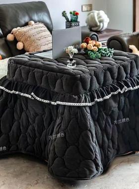 烤火被冬季家用桌子罩套加绒加厚桌罩厚款电炉罩双面加绒烤火罩