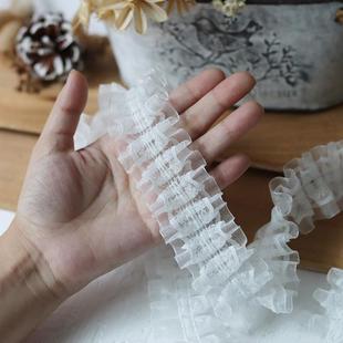 装 白色蕾丝边吧唧痛包填充物双层娃衣花边辅料手工diy材料服装 饰