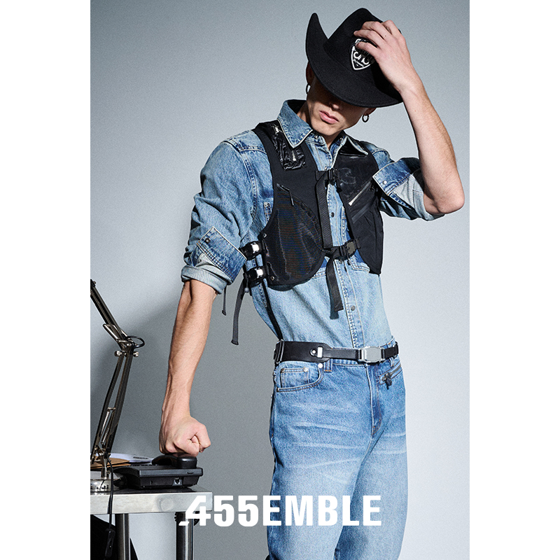 455EMBLE新款机能战术马甲小众设计春秋时尚外搭男女同款潮流马甲