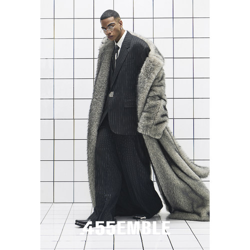 455EMBLE 2025冬季新款环保皮草大衣后背拉链开叉定制款潮流皮草