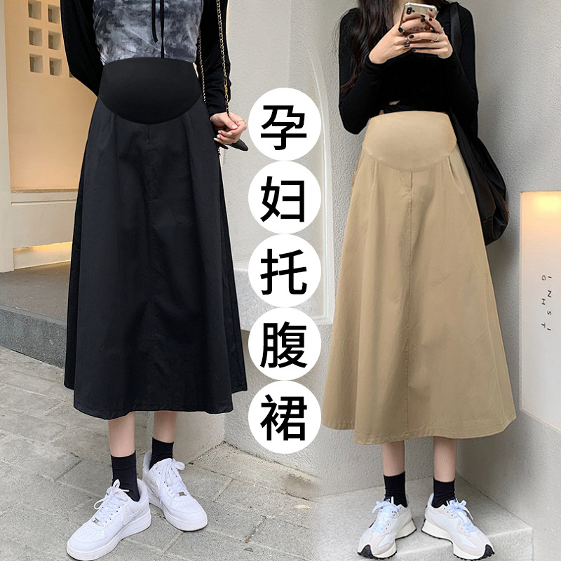 法国chrry koop孕妇半身裙秋装高级感休闲西装面料半裙秋季托