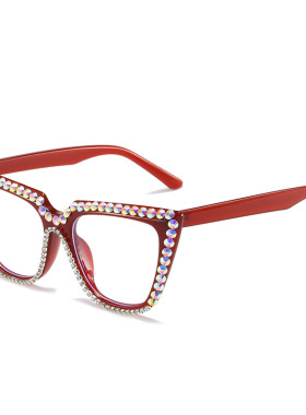 日本topwhit新款ins墨镜女 镶钻潮个性水晶无猫眼防紫外线太阳镜