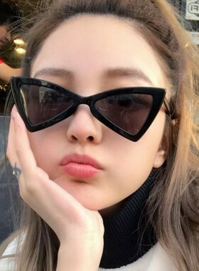 日本topwhit欧美新款潮流太阳镜 宋茜三角形墨镜 蝴蝶结小框