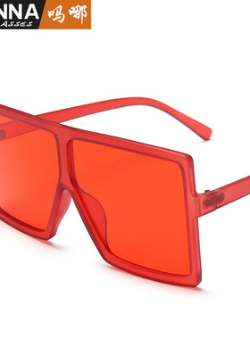 日本topwhit欧美复古大框太阳眼镜时尚街拍潮流墨镜方框金属铰链