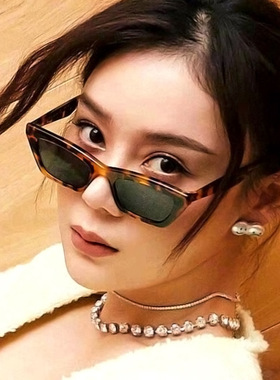 日本topwhit潮流新款个性猫眼太阳镜ins造型墨镜复古港风小框