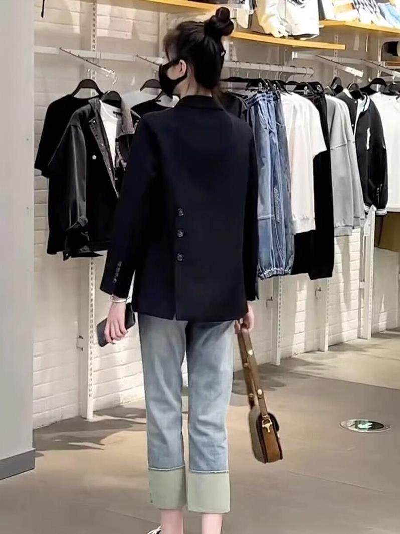 sandro moscoloni火龙果色西装外套气质高级感小个子休闲西服上衣