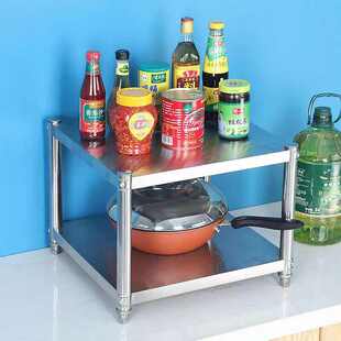 高30公分不锈钢厨房置物架50长60x20宽25cm双层台面收纳碗碟架子