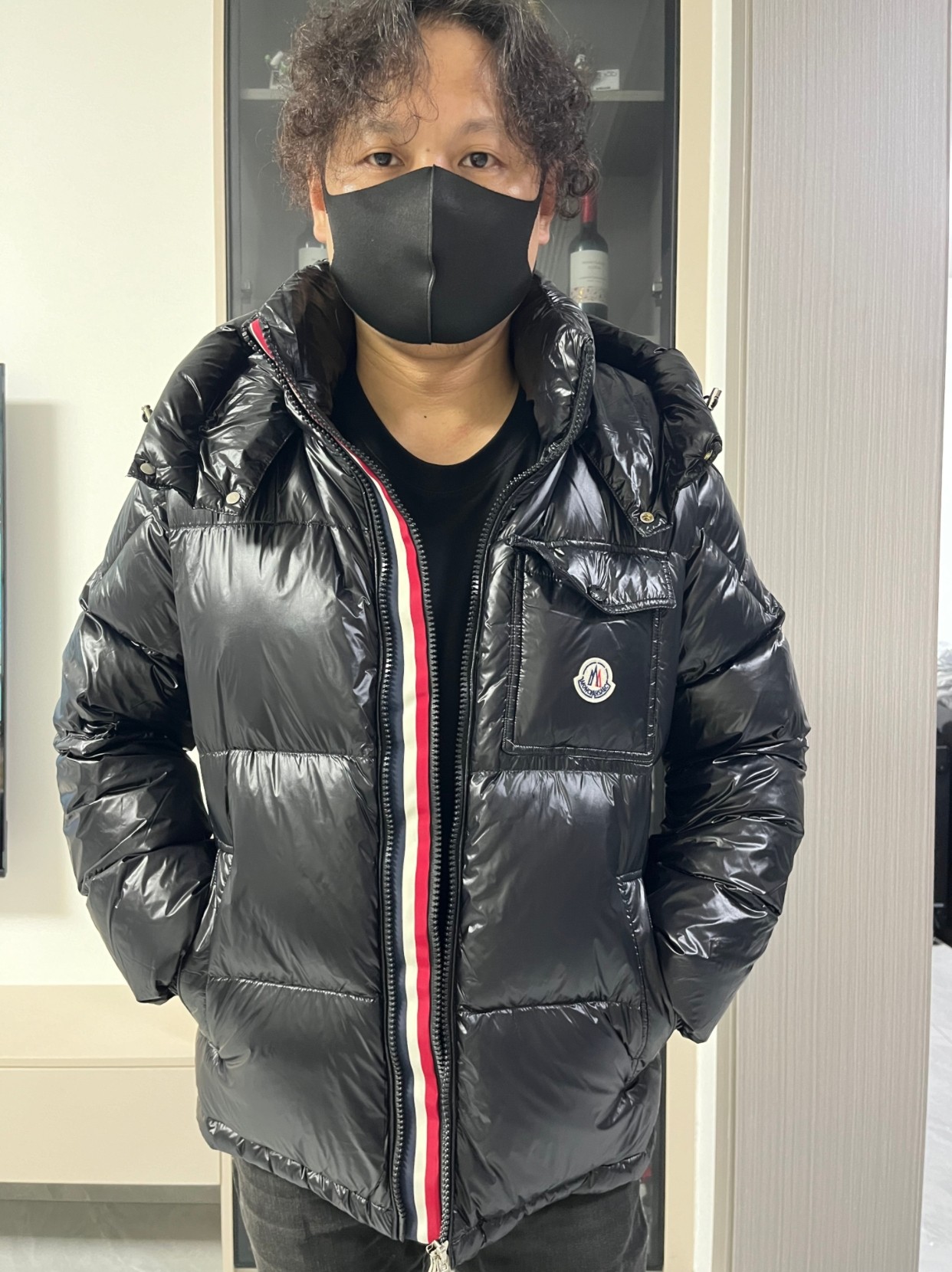 情侣款新款彩虹条纹羽绒服男短款加厚保暖外套男装冬季面包服修身