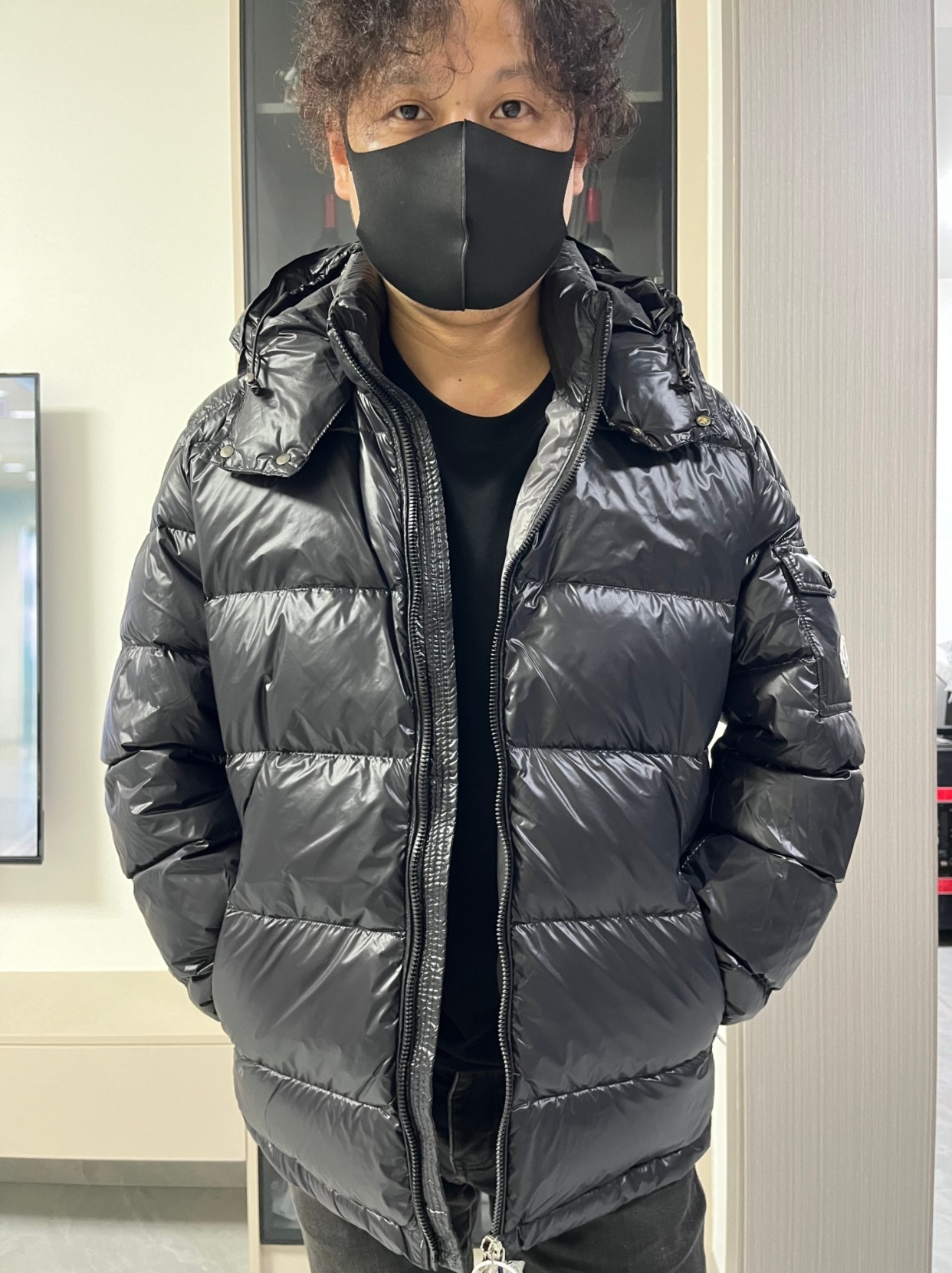 2024冬季新款潮牌口袋徽章拉链连帽男女潮流休闲保暖羽绒服外套潮