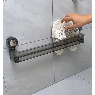 双层吸盘波纹拖鞋架可伸缩折叠毛巾挂架浴室置物架浴巾浴袍收纳架