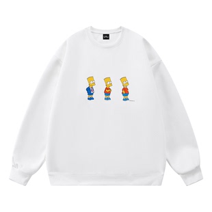 【黄子弘凡同款】辛普森一家卡通印花宽松休闲圆领卫衣男女同款