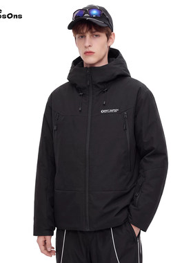THE SIMPSONS辛普森一家机能风多拉链连帽羽绒外套加厚防寒登山服