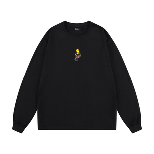 THE SIMPSONS辛普森一家 美式卡通毛巾绣字母刺绣宽松休闲短袖T恤