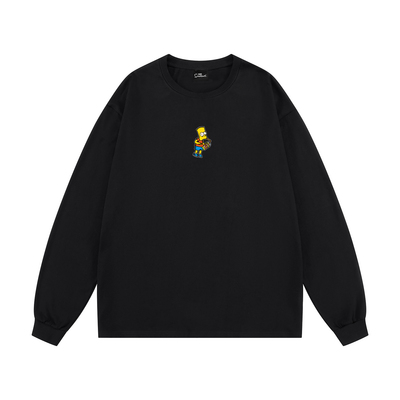 THE SIMPSONS辛普森一家 美式卡通毛巾绣字母刺绣宽松休闲短袖T恤