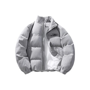 辛普森一家灯芯绒羽绒服冬季保暖抗寒学生党纯色鸭绒美式情侣外套