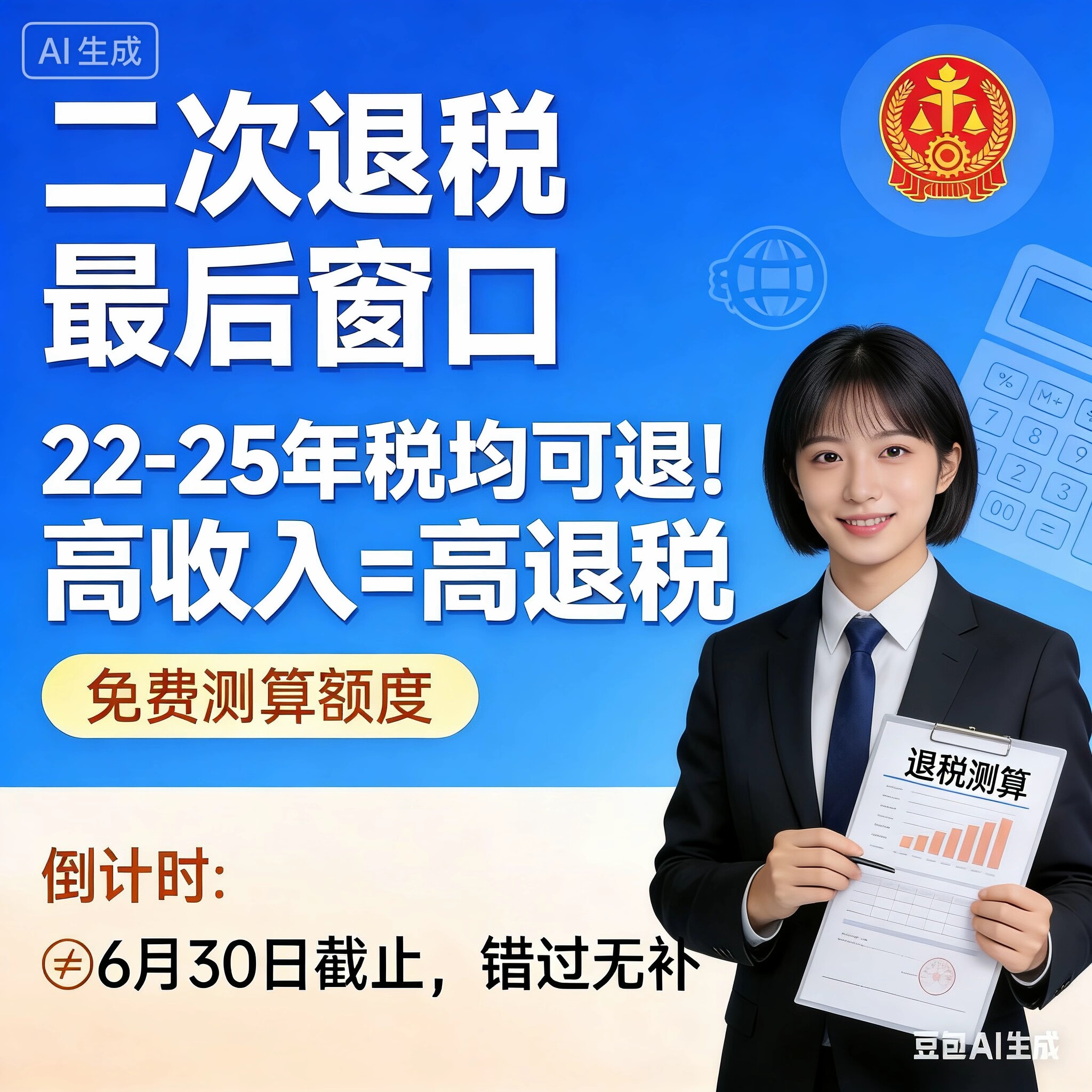 退税个人所得税二次退税咨询退税补税优化汇算个税异常