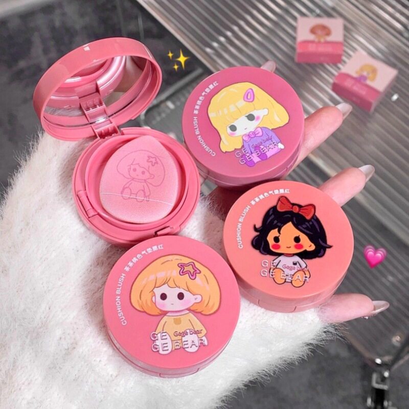 Gege bear戈戈小熊气垫腮红茶茶桃色胭脂自然少女显白化妆品彩妆