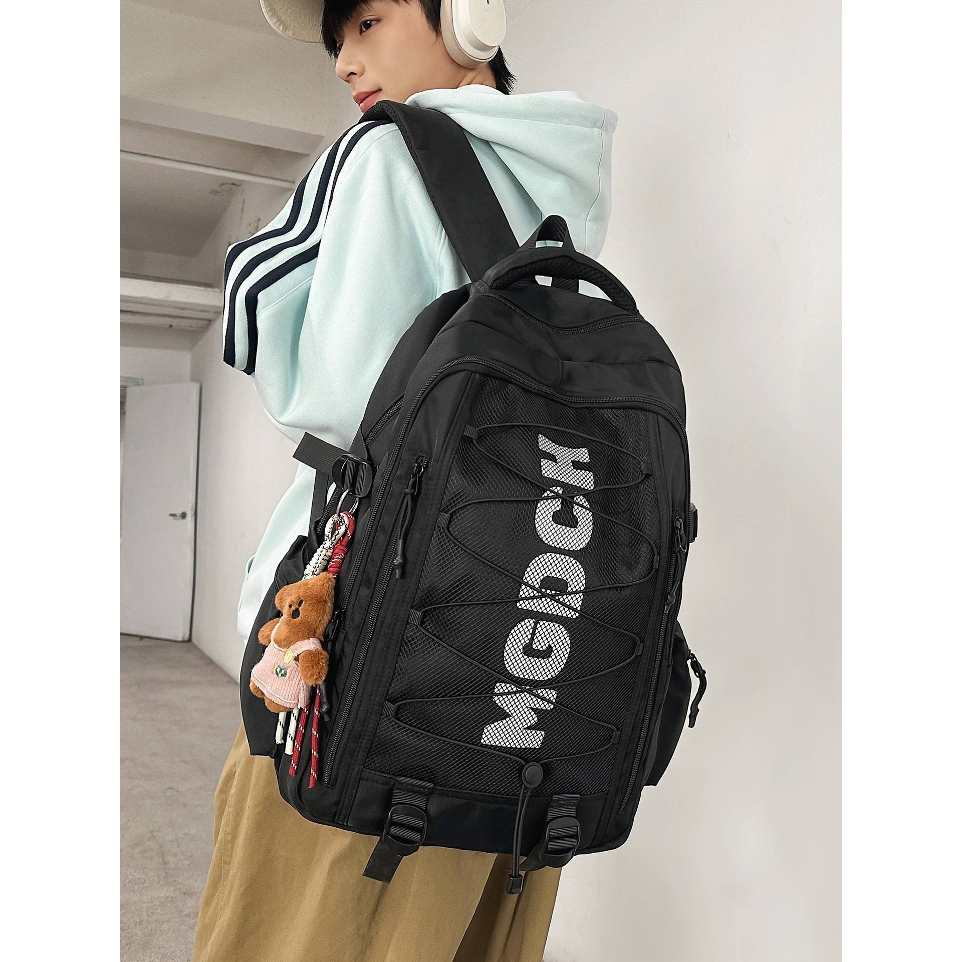 官方正品2026新款大学生双肩背包男女学生大容量旅行书包休闲休闲