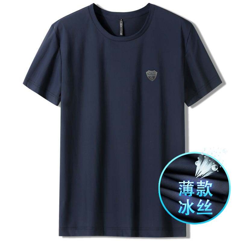 官方正品奢感冰丝t桖男夏季薄款男士t恤运动休闲男短袖圆领速干半