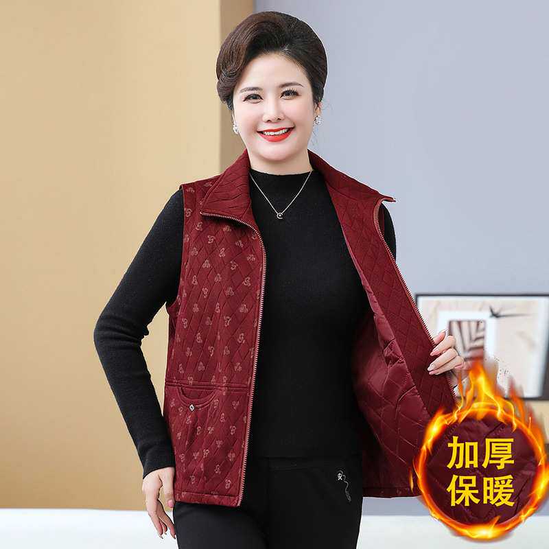 官方正品马甲女秋冬款2026新款中年妈妈休闲百搭宽松女士加大码马