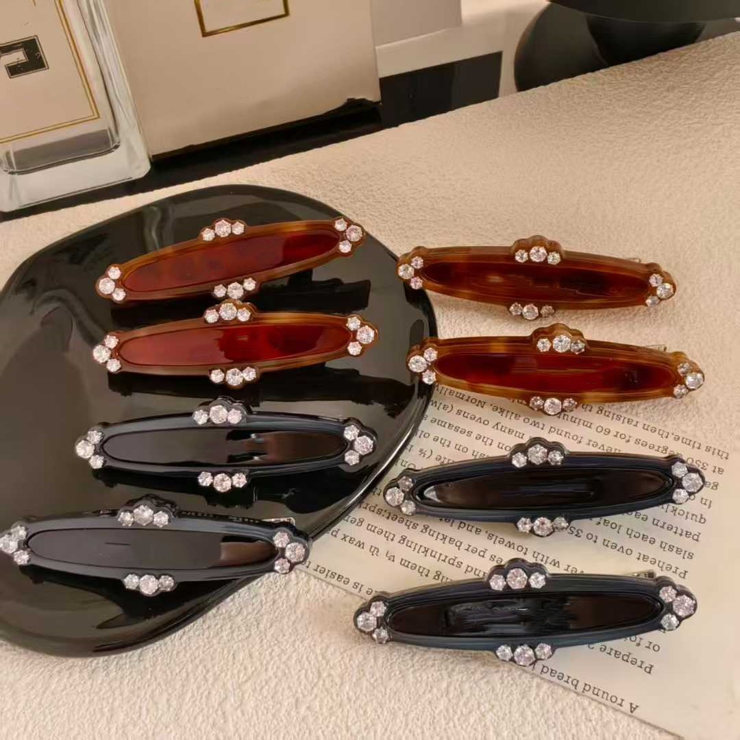 26早春新款小红薯水钻椭圆发夹女百搭气质发卡碎发整理神器头饰