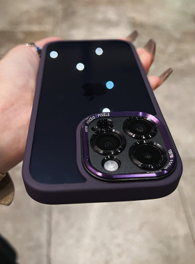 轩晴适用于iphone15pro手机壳Air耐用抗黄17高级紫色金属镜头苹果16proMax简约14p新款13全包防摔12保护套女