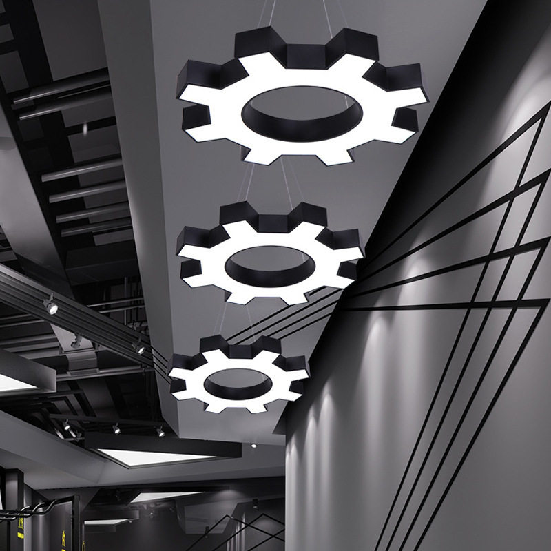 led办公灯齿轮款创意造型灯异形灯六边形办公吊灯健身办公造型灯