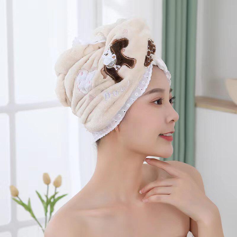 小马宝莉干发帽蕾丝花边浴裙玩偶可爱卡通加厚浴帽洗脸巾柔软吸水